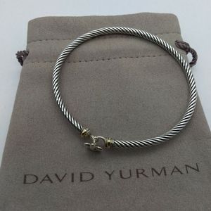 David Yurman Cable Fleur de Lis Bracelet With 18K